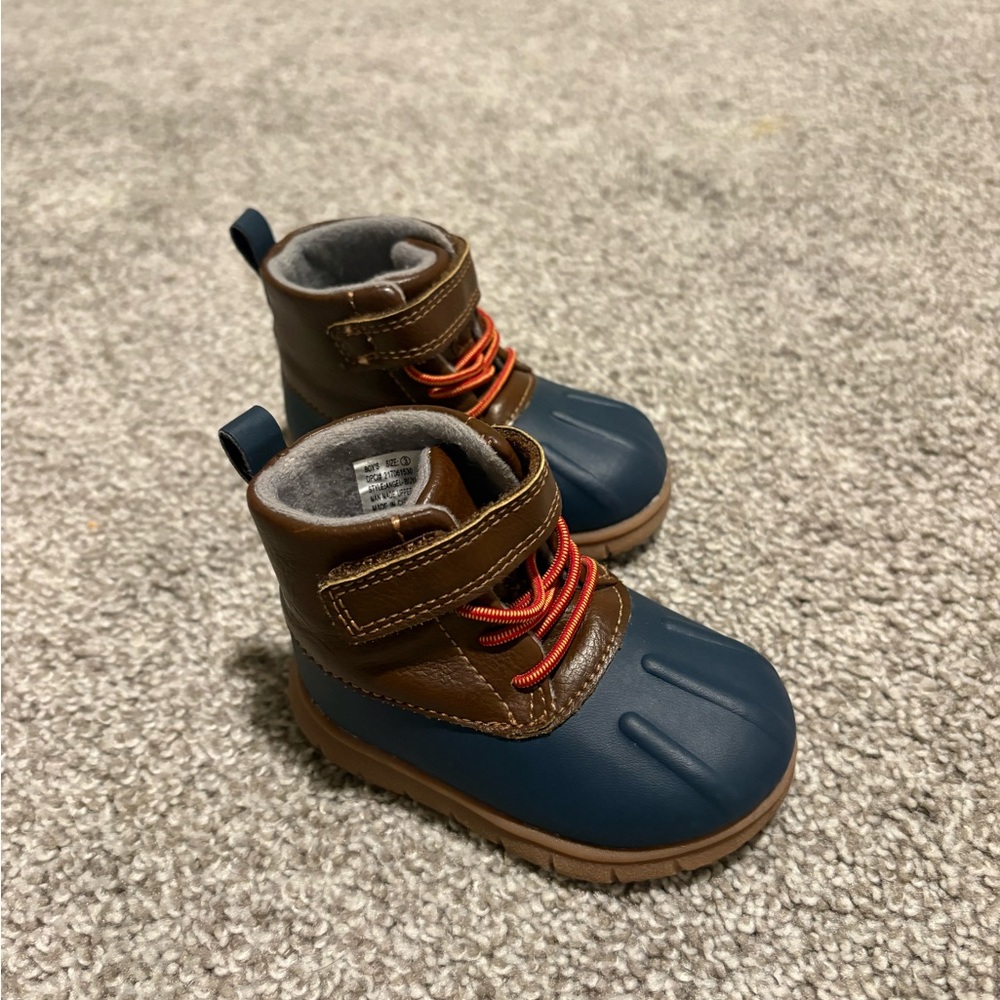 Carters Brown and Blue Kids Snow Boots